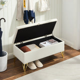 GZMR Modern Beige Storage Bench with Storage 38-in x 17-in