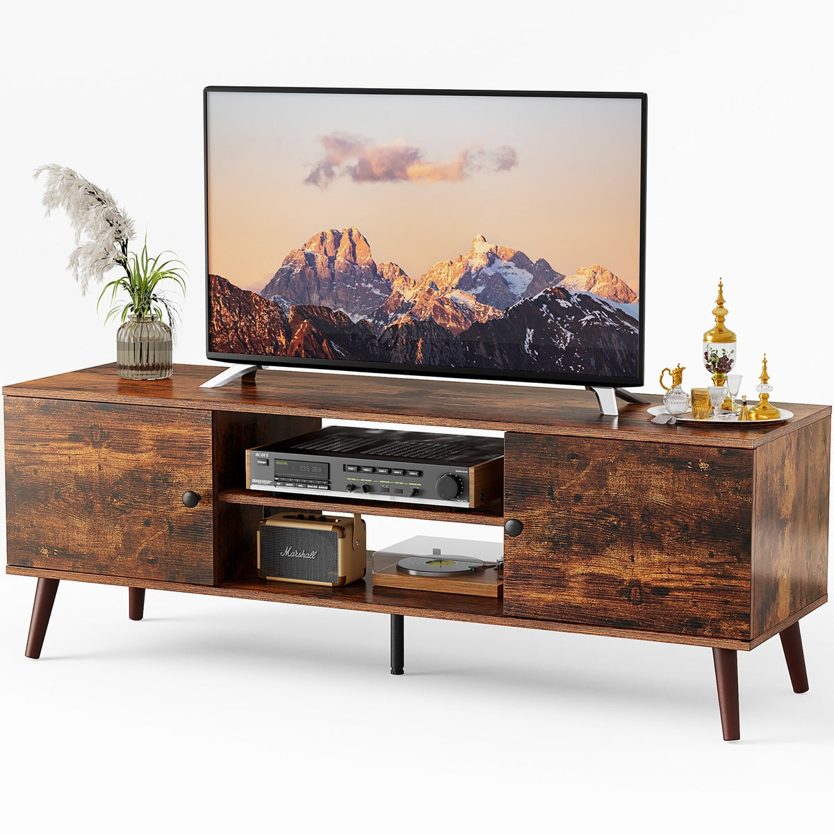 Sumyeg Modern/Contemporary Brown Tv Cabinet (Accommodates TVs up to 60-in)