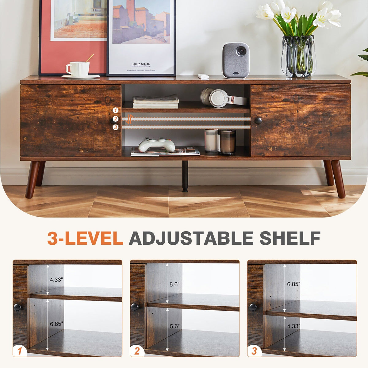 Sumyeg Modern/Contemporary Brown Tv Cabinet (Accommodates TVs up to 60-in)