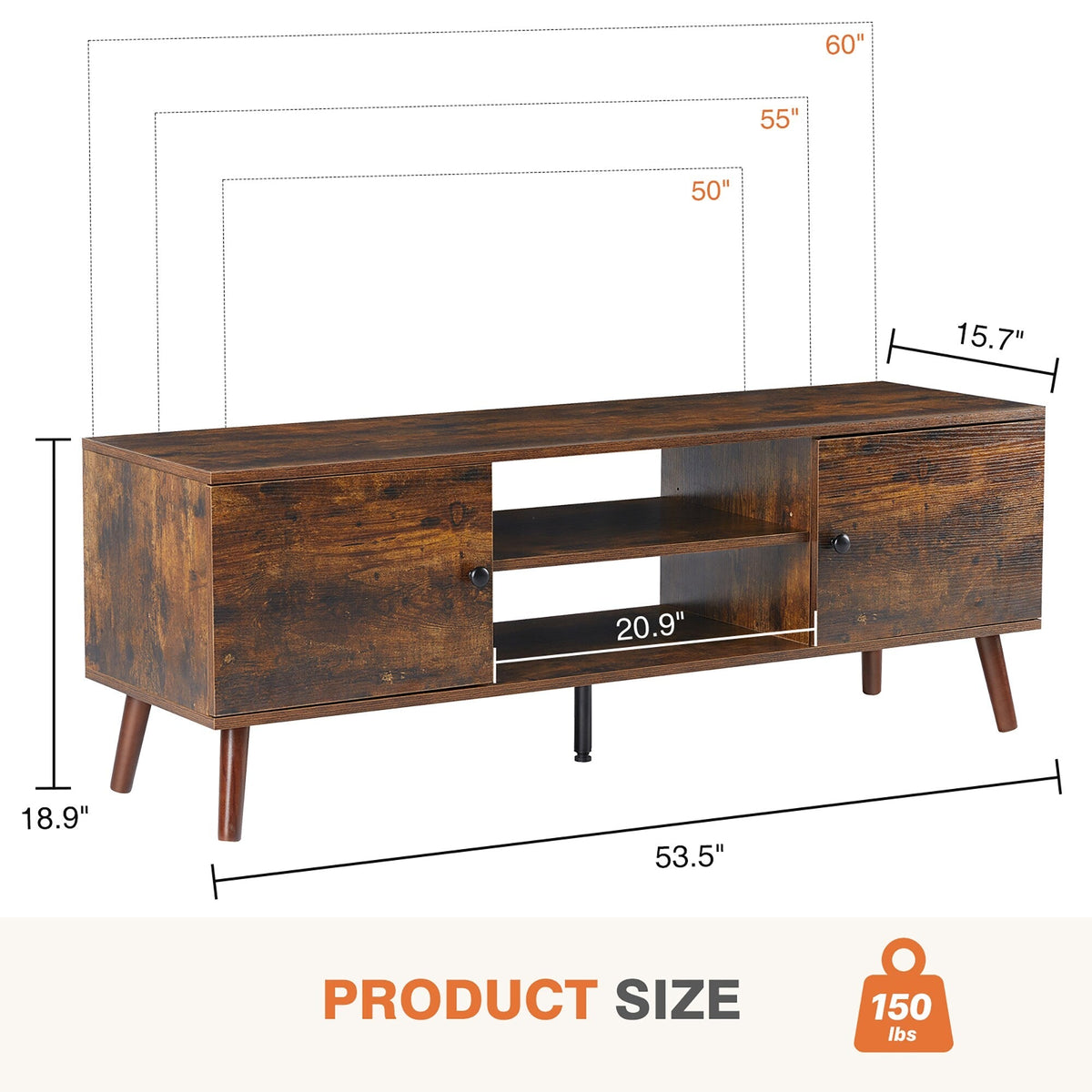 Sumyeg Modern/Contemporary Brown Tv Cabinet (Accommodates TVs up to 60-in)