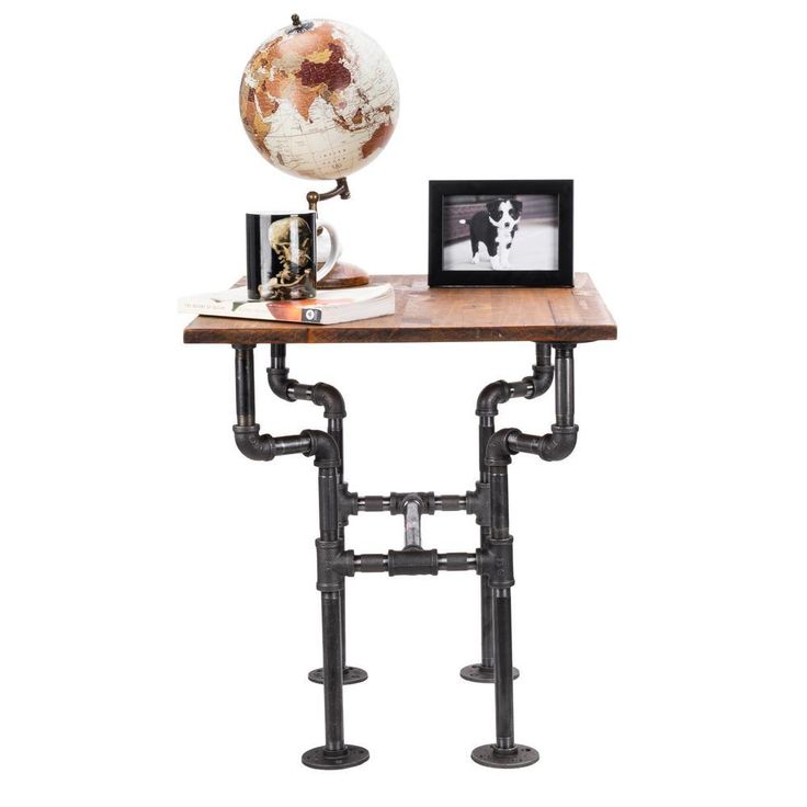 1/2 in. Black Pipe 10.5 in. W x 16/5 in. D x 19 in. H Streetlights Design End Table Kit