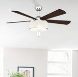 Fanimation Studio Collection Victoria Harbor 52-in Polished Chrome LED Indoor Ceiling Fan with Light and Remote, 5-Blade