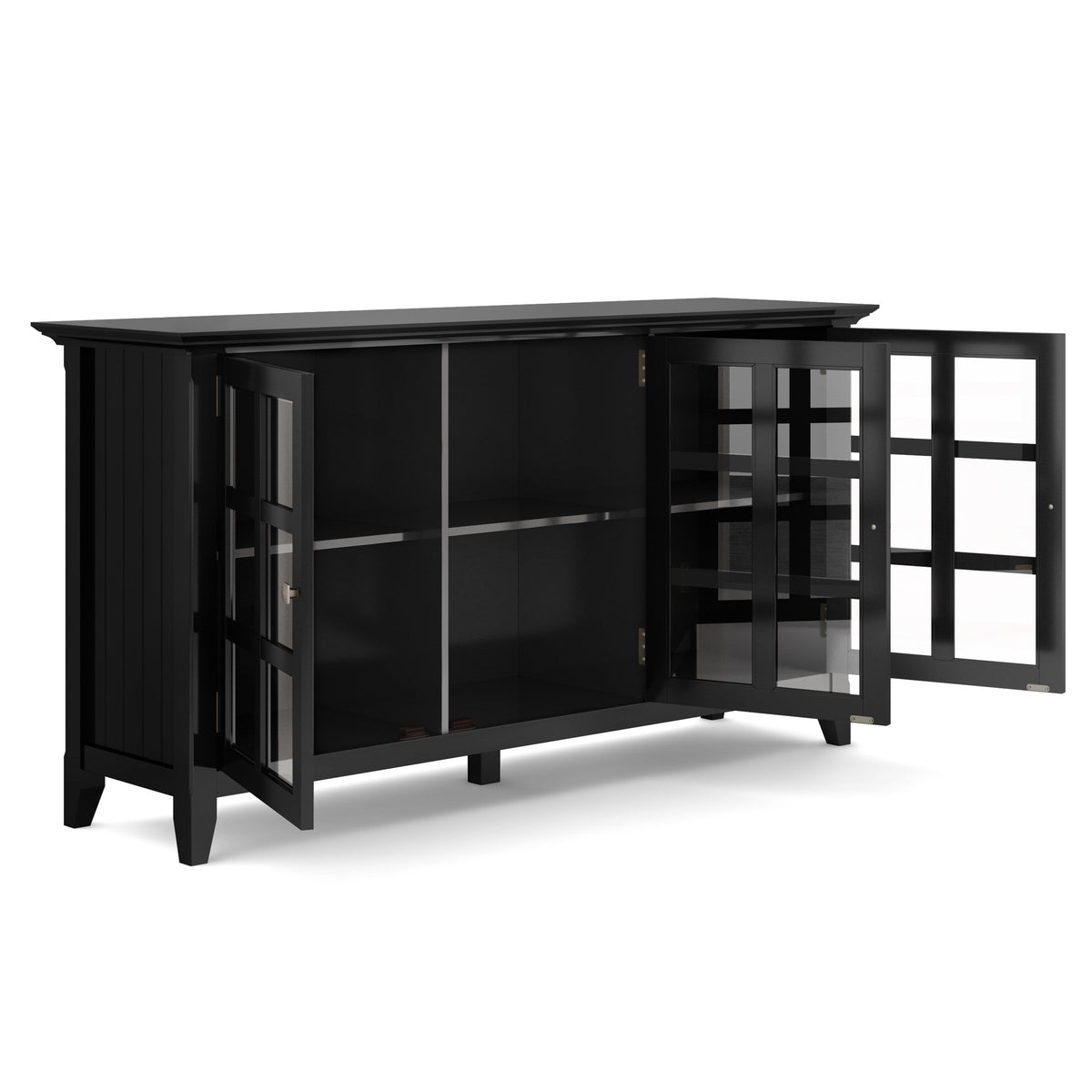 Simpli Home Acadian Black Transitional Wood Media Cabinet