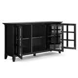 Simpli Home Acadian Black Transitional Wood Media Cabinet