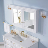 WELLFOR GRACE Solid Wood 48-in x 30-in Surface Mount White Mirrored Soft Close Medicine Cabinet