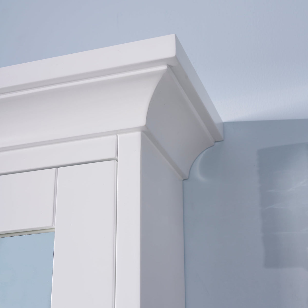 WELLFOR GRACE Solid Wood 48-in x 30-in Surface Mount White Mirrored Soft Close Medicine Cabinet