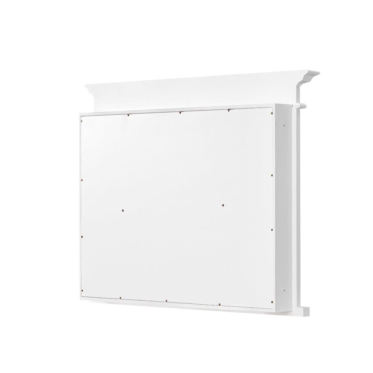 WELLFOR GRACE Solid Wood 40-in x 32-in Recessed Mount White Mirrored Soft Close Medicine Cabinet