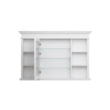 WELLFOR GRACE Solid Wood 48-in x 32-in Recessed Mount White Mirrored Soft Close Medicine Cabinet