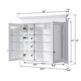 WELLFOR GRACE Solid Wood 40-in x 32-in Recessed Mount White Mirrored Soft Close Medicine Cabinet