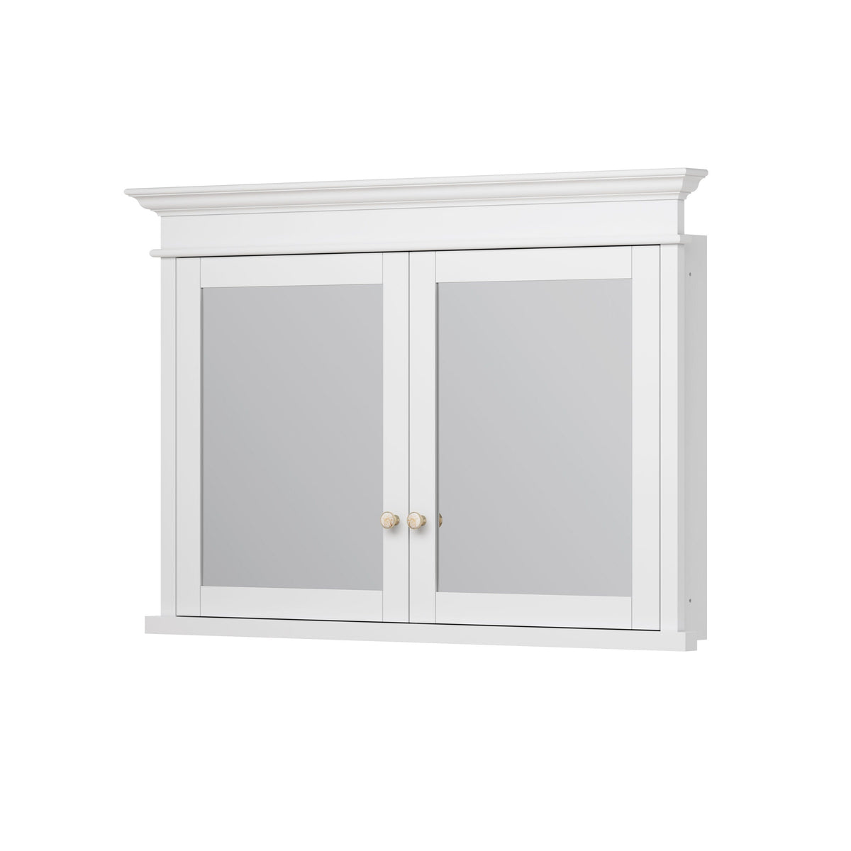 WELLFOR GRACE Solid Wood 48-in x 32-in Recessed Mount White Mirrored Soft Close Medicine Cabinet