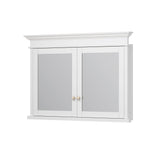 WELLFOR GRACE Solid Wood 48-in x 32-in Recessed Mount White Mirrored Soft Close Medicine Cabinet