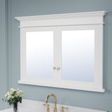 WELLFOR GRACE Solid Wood 48-in x 32-in Recessed Mount White Mirrored Soft Close Medicine Cabinet