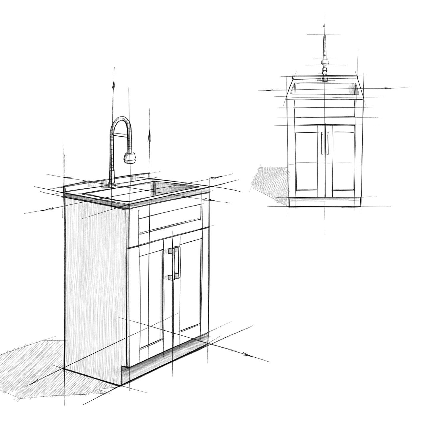 Simpli Home Hennessy 23.6-in Pure White Freestanding Laundry Sink with Cabinet