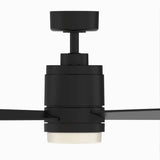 Fanimation Studio Collection All-Weather Pylon 48-in Matte Black LED Indoor/Outdoor Ceiling Fan with Remote (3-Blade)