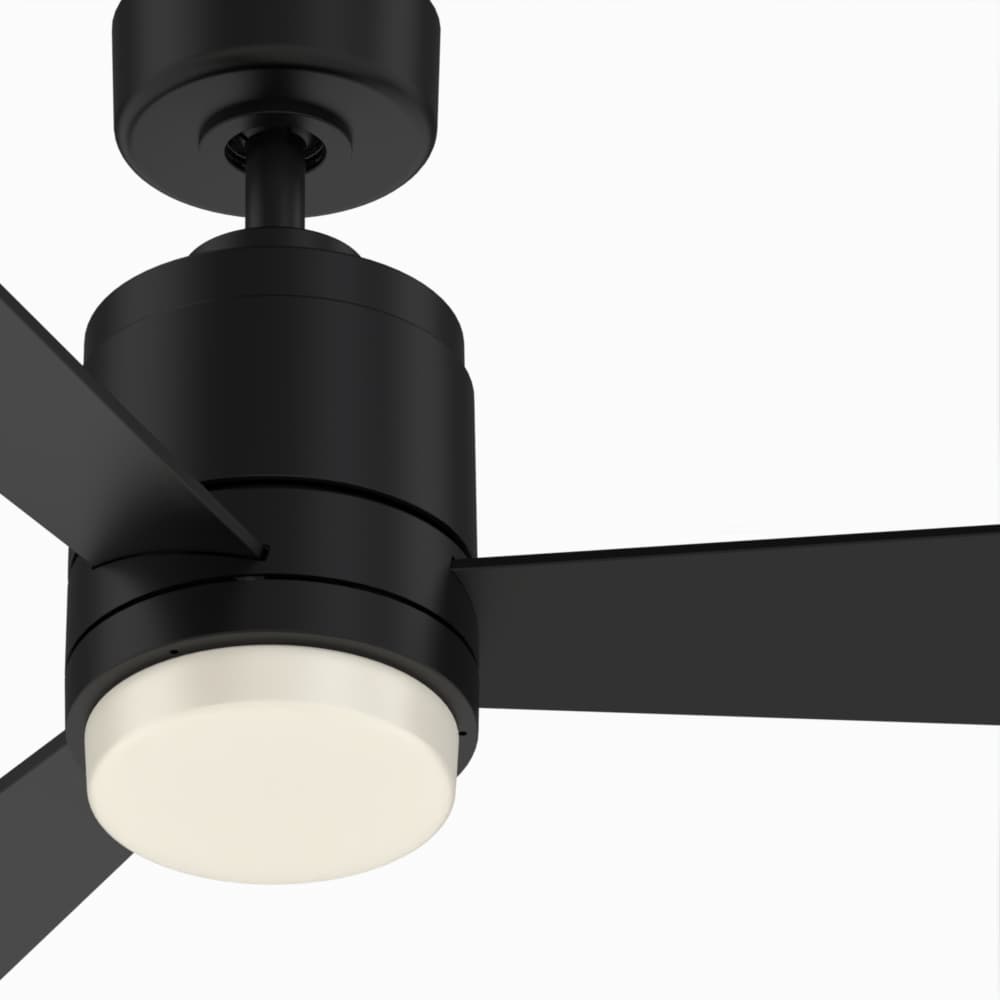 Fanimation Studio Collection All-Weather Pylon 48-in Matte Black LED Indoor/Outdoor Ceiling Fan with Remote (3-Blade)