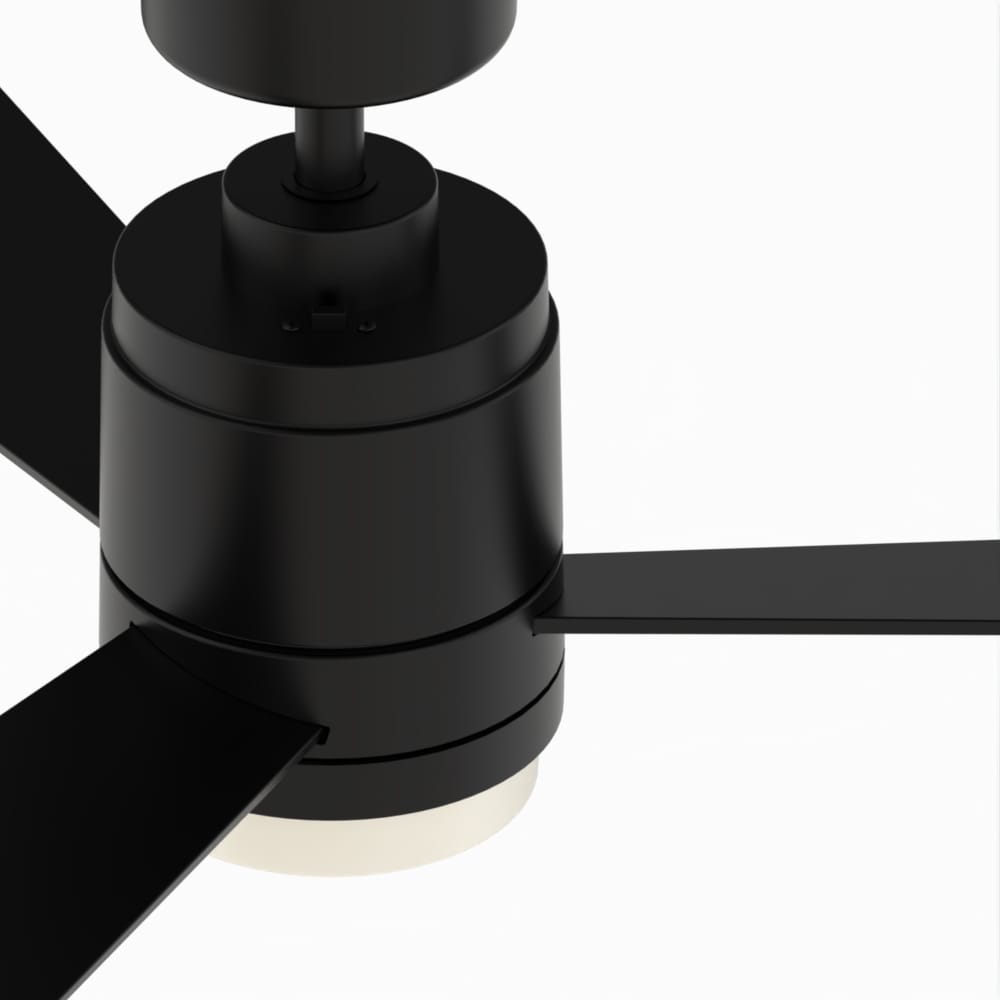 Fanimation Studio Collection All-Weather Pylon 48-in Matte Black LED Indoor/Outdoor Ceiling Fan with Remote (3-Blade)