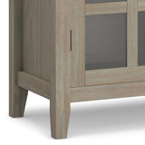 Simpli Home Artisan Distressed Grey Transitional Wood Media Cabinet