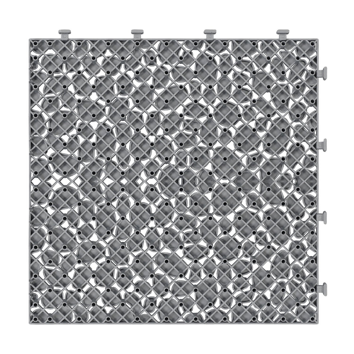 Bybafun 12-in x 12-in 12-Pack Gray Prefinished Vinyl/Plastic Deck Tile (12-sq ft)