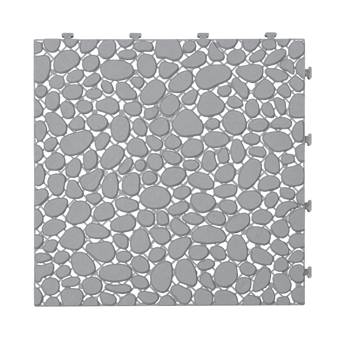 Bybafun 12-in x 12-in 12-Pack Gray Prefinished Vinyl/Plastic Deck Tile (12-sq ft)