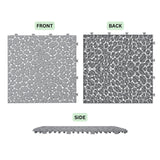Bybafun 12-in x 12-in 12-Pack Gray Prefinished Vinyl/Plastic Deck Tile (12-sq ft)