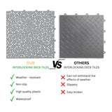 Bybafun 12-in x 12-in 12-Pack Gray Prefinished Vinyl/Plastic Deck Tile (12-sq ft)
