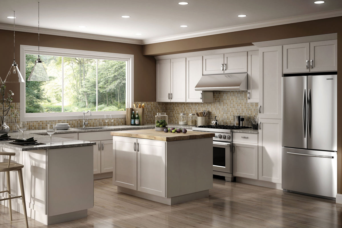RELIABILT Parkstone 42-in W x 30-in H x 12-in D White Blind Wall Fully Assembled Plywood Cabinet (Shaker Door Style)