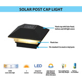 RELIABILT 4-in x 4-in 5-Lumen Black Solar LED Outdoor Post Cap Light (5000 K)
