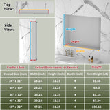ExBrite Vilara 24-in x 32-in Lighted LED Fog Free Surface/Recessed Mount Silver Mirrored Soft Close Medicine Cabinet with Outlet