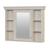 AAZJ MRS 35-in x 28-in Surface Mount Beige Mirrored Soft Close Medicine Cabinet