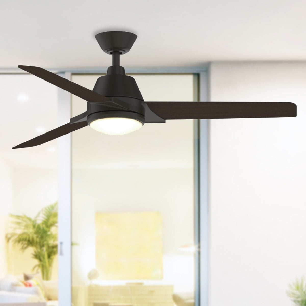 Fanimation Studio Collection Pyramid 52-in Aged Bronze LED Indoor/Outdoor Ceiling Fan with Remote (3-Blade)