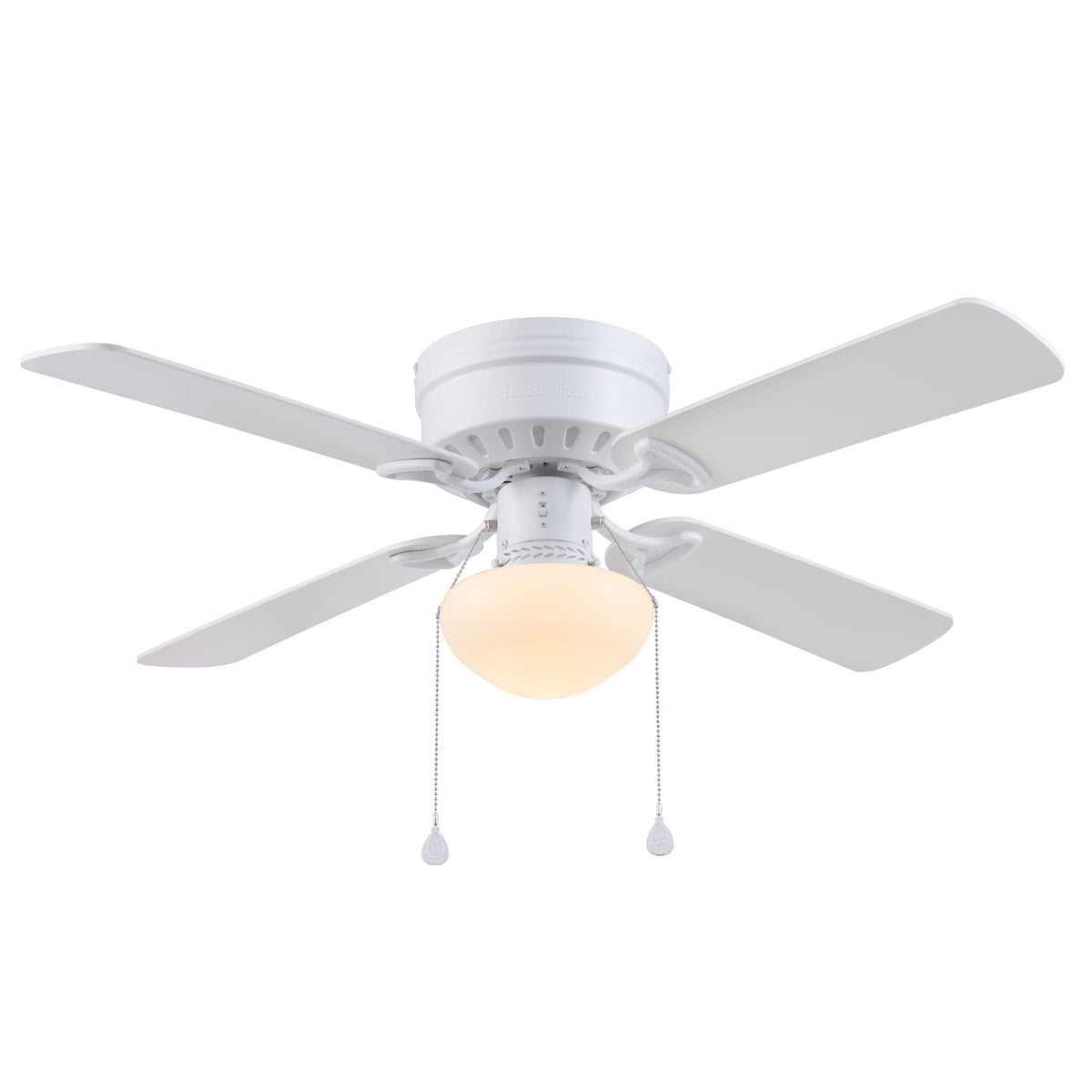 Harbor Breeze Armitage 42-in White LED Indoor Flush Mount Ceiling Fan with Light, 4-Blade