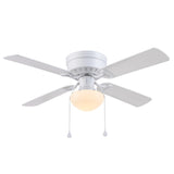 Harbor Breeze Armitage 42-in White LED Indoor Flush Mount Ceiling Fan with Light, 4-Blade