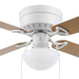 Harbor Breeze Armitage 42-in White LED Indoor Flush Mount Ceiling Fan with Light, 4-Blade