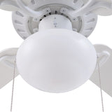Harbor Breeze Armitage 42-in White LED Indoor Flush Mount Ceiling Fan with Light, 4-Blade