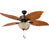 Harbor Breeze St Kitts 52-in Oil Rubbed Bronze LED Indoor/Outdoor Ceiling Fan with Light, 5 Hand-Carved Blades