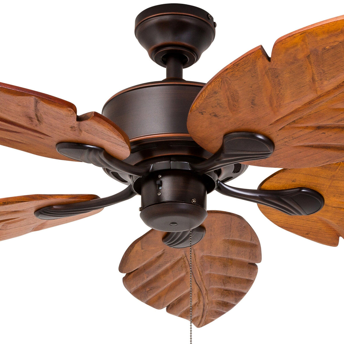 Harbor Breeze St Kitts 52-in Oil Rubbed Bronze LED Indoor/Outdoor Ceiling Fan with Light, 5 Hand-Carved Blades