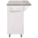 CESICIA White Mdf Base with Mdf Wood Top Rolling Kitchen Island (25.7-in x 51.57-in x 36.7-in)
