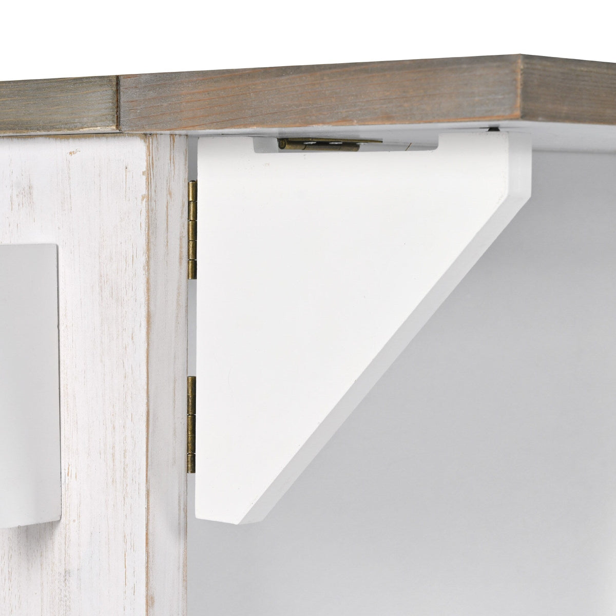 CESICIA White Mdf Base with Mdf Wood Top Rolling Kitchen Island (25.7-in x 51.57-in x 36.7-in)