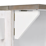 CESICIA White Mdf Base with Mdf Wood Top Rolling Kitchen Island (25.7-in x 51.57-in x 36.7-in)