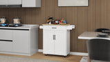 CESICIA White Mdf Base with Mdf Wood Top Rolling Kitchen Island (17.72-in x 28.74-in x 36.22-in)