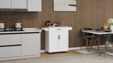CESICIA White Mdf Base with Mdf Wood Top Rolling Kitchen Island (17.72-in x 28.74-in x 36.22-in)