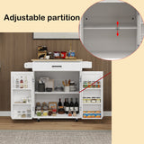 CESICIA White Mdf Base with Mdf Wood Top Rolling Kitchen Island (17.72-in x 28.74-in x 36.22-in)