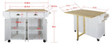 CESICIA Black Wood Base with Wood Top Rolling Kitchen Island (32-in x 52-in x 36-in)