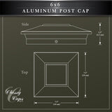 Classy Caps 6-in x 6-in Bronze Aluminum Deck Post Cap