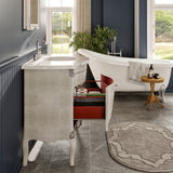 Eviva Monaco 38"W x 22"D Ivory Bathroom Vanity with White Carrara Marble Countertop and Undermount Porcelain Sink