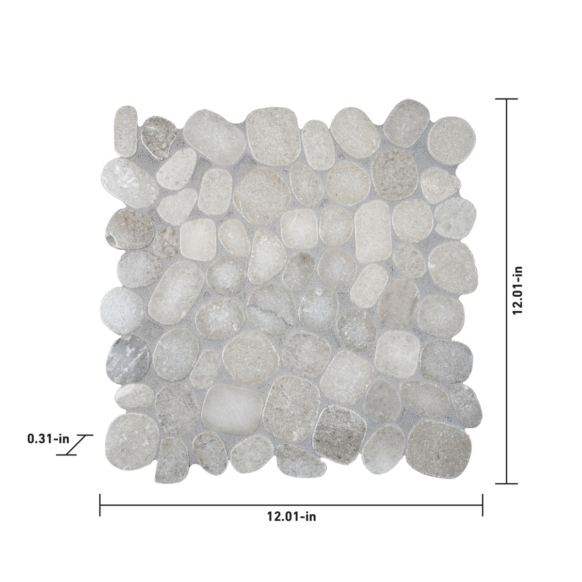 Satori Shoreside Mist 12-in x 12-in Honed Natural Stone Look Mosaic Floor and Wall Tile (1-sq. ft/ Piece)