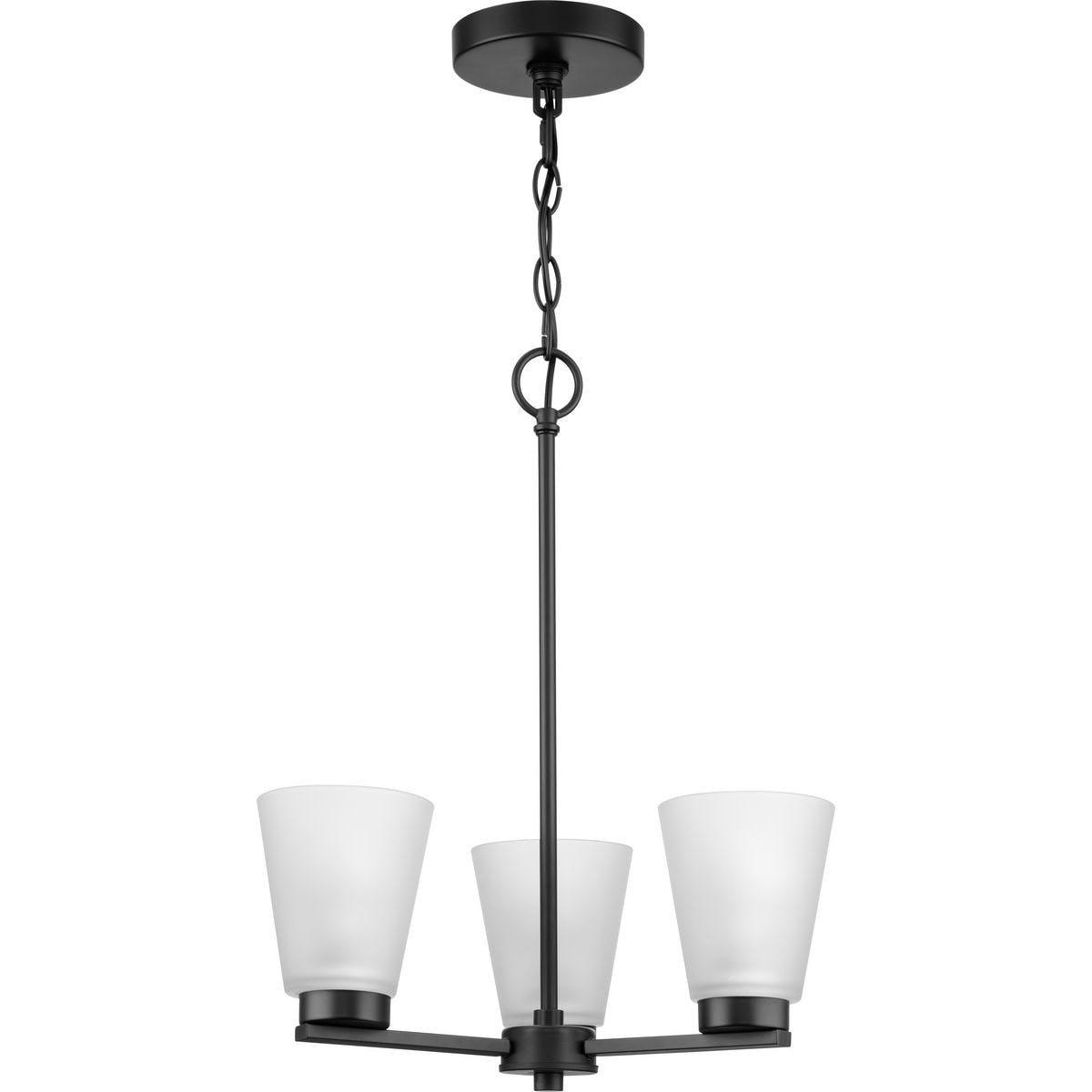 Progress Lighting Tanner 3-Light Matte Black Transitional Chandelier
