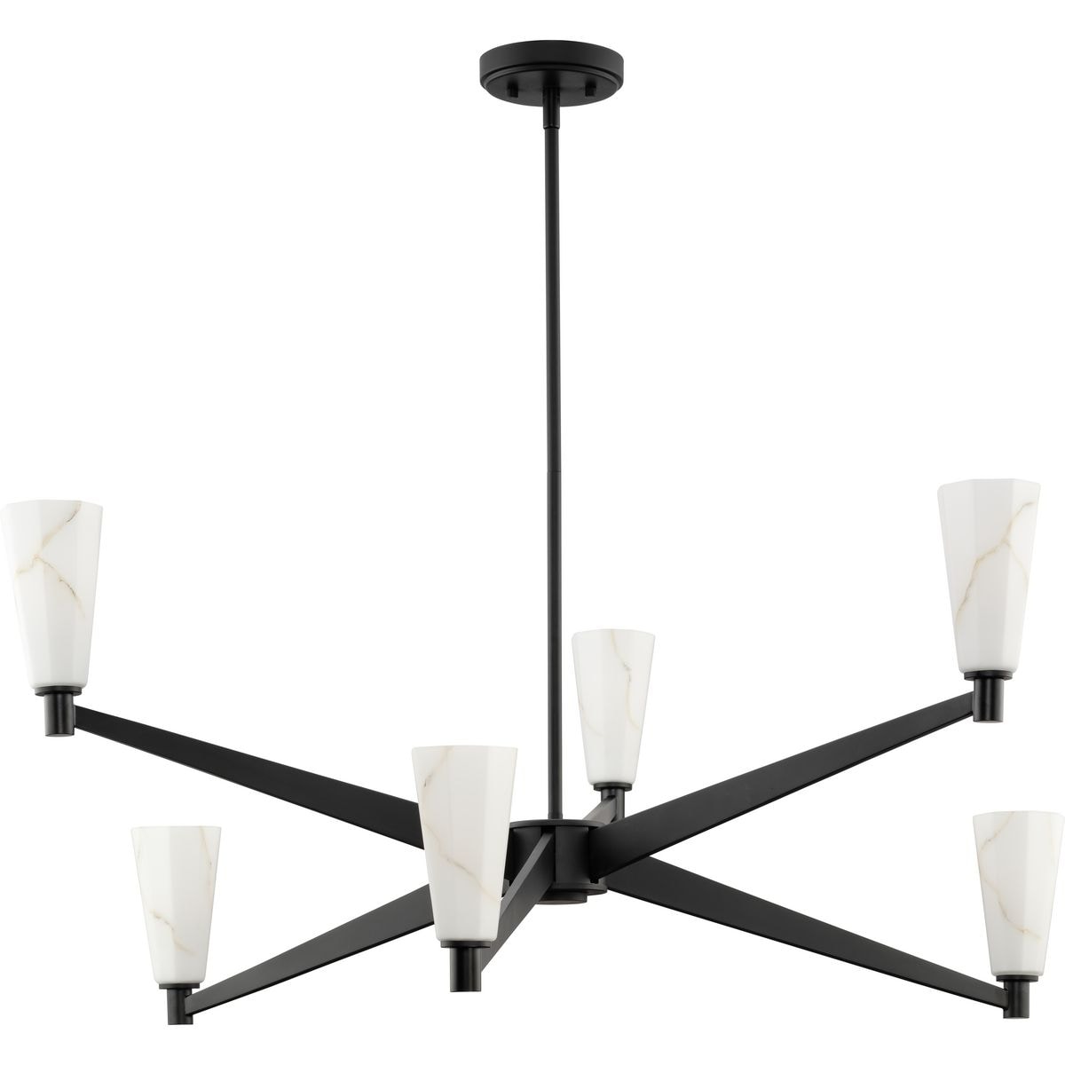 Progress Lighting Tosca 6-Light Matte Black Modern/Contemporary Chandelier