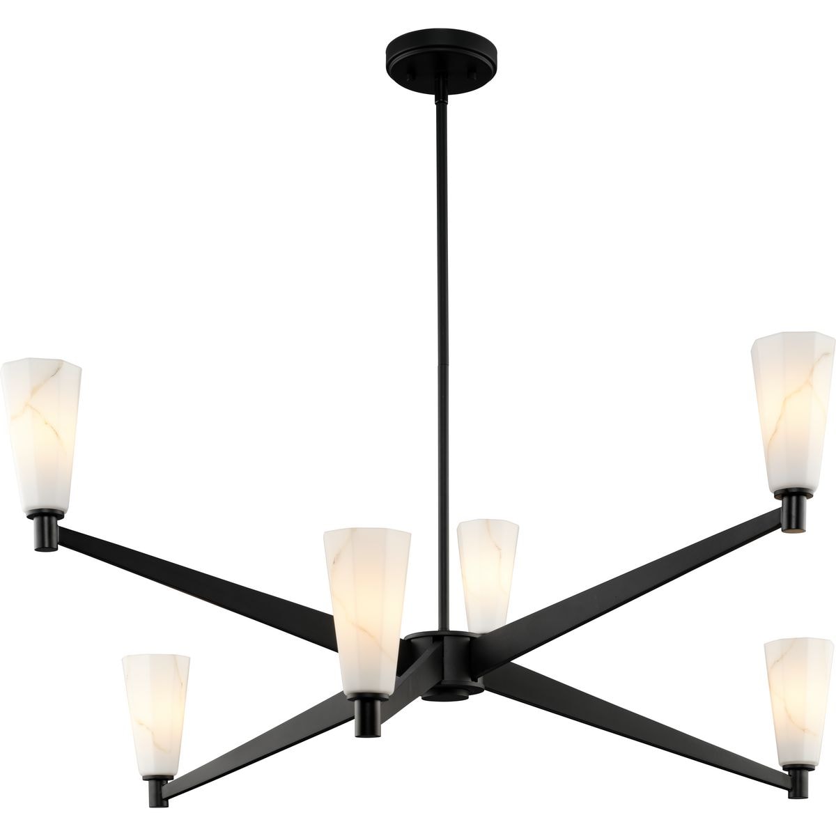 Progress Lighting Tosca 6-Light Matte Black Modern/Contemporary Chandelier