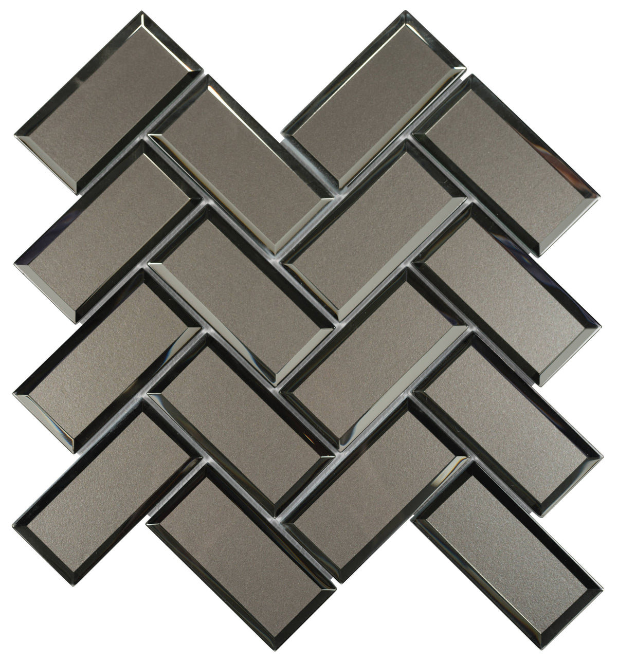 Satori Skylight Champagne 11-in x 11-in Mirrored Glass Patterned Mosaic Wall Tile (0.86-sq. ft/ Piece)